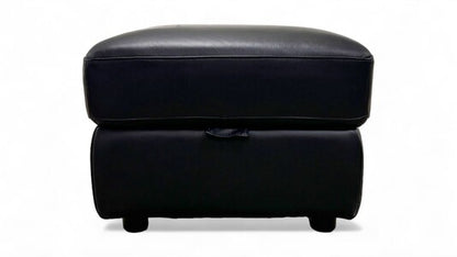 La-Z-Boy ‘Parker’ Calda Jet Black Leather Storage Footstool