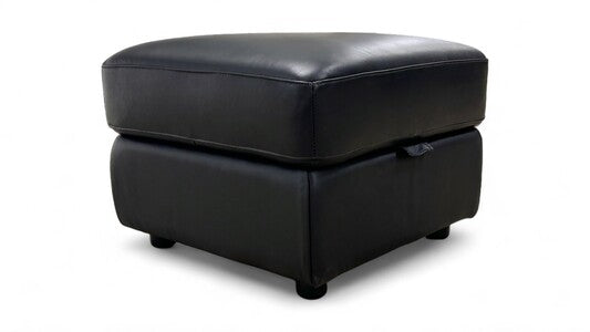 La-Z-Boy ‘Parker’ Calda Jet Black Leather Storage Footstool