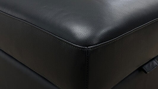 La-Z-Boy ‘Parker’ Calda Jet Black Leather Storage Footstool