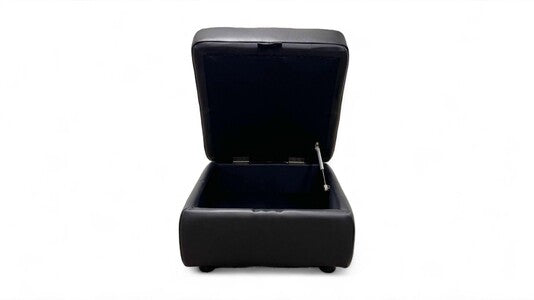 La-Z-Boy ‘Parker’ Calda Jet Black Leather Storage Footstool