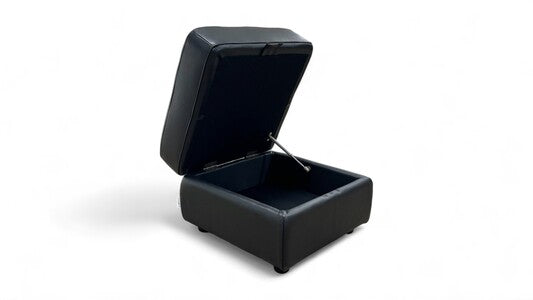 La-Z-Boy ‘Parker’ Calda Jet Black Leather Storage Footstool