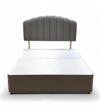 ‘Merlin’ Slate Grey Fabric King Bed with 4 Drawers