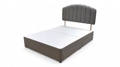 ‘Merlin’ Slate Grey Fabric King Bed with 4 Drawers