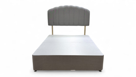 ‘Merlin’ Slate Grey Fabric King Bed with 4 Drawers