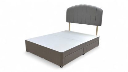 ‘Merlin’ Slate Grey Fabric King Bed with 4 Drawers