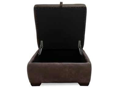 'Heritage' Grand Saddle Dark Brown Leather Storage Footstool