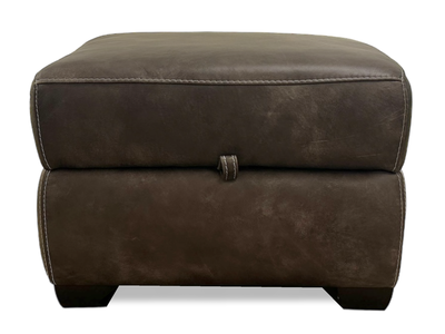 'Heritage' Grand Saddle Dark Brown Leather Storage Footstool