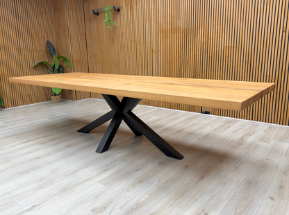 Bodahl 'Terra' 1 Oil Solid Oak 300cm Straight Edge Dining Table with Star Base - product photo 2