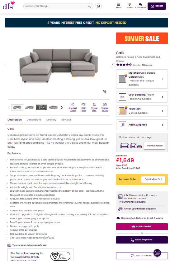 Price comparison