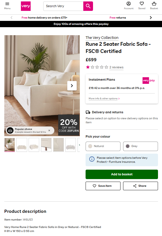 Price comparison