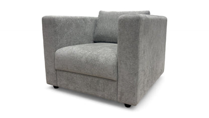 ‘Strand’ Grey Linen Look Chenille All Over Chair