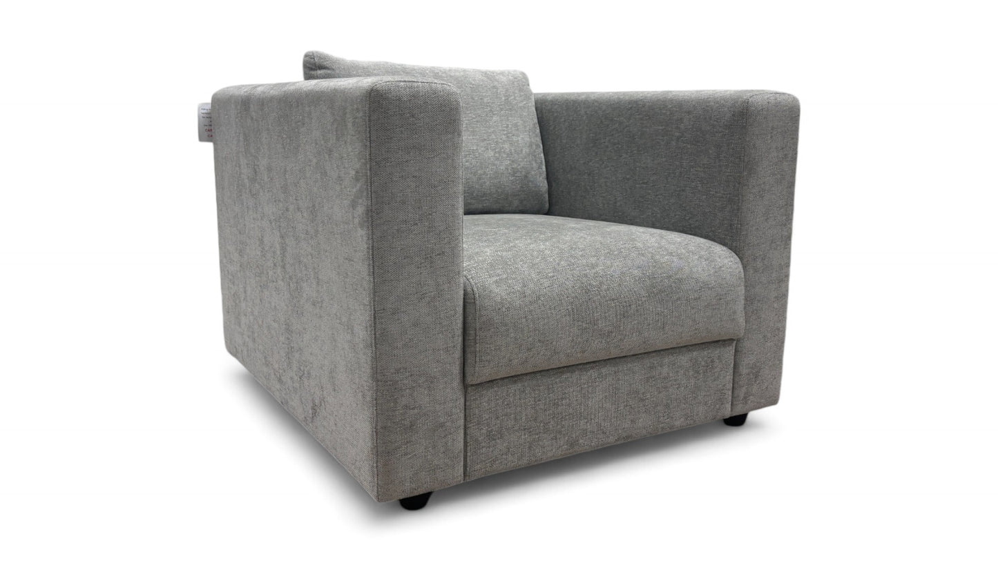 ‘Strand’ Grey Linen Look Chenille All Over Chair