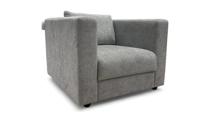 ‘Strand’ Grey Linen Look Chenille All Over Chair