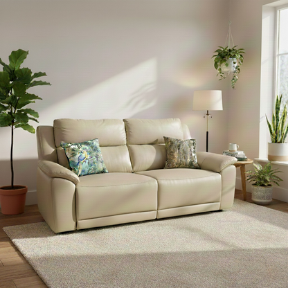 ‘Utah' Stone Lx-6407 3 Seater Leather Sofa