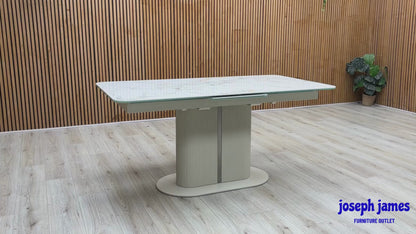 ‘Avorio’ Ceramic Top Large Pop Up Extending Dining Table