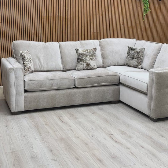 Video showcasing the design and truffle beige chenille texture of the ‘Stella’ Corner Sofa.