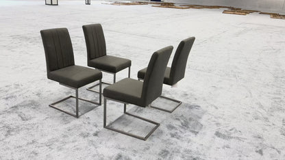 'Grigio' Grey Upholstery Set of 4 Dining Chairs