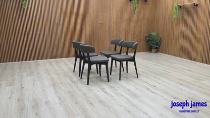 Connubia 'Siren' SOc-Vintage Ebony Brown Faux Leather Graphite Wooden Leg Dining Chairs - Set of 4