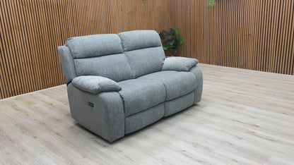 ‘Moreno’ Fab-Meo-R24 Haze Fabric 2 Seater Power Recliner Sofa