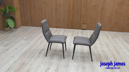 'Odin' Grey Faux Leather Pair of Dining Chairs