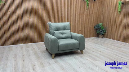 ‘Malmo’ Bfa-Ori-R12 Olive Green Suede Fabric Armchairs - Set of 2