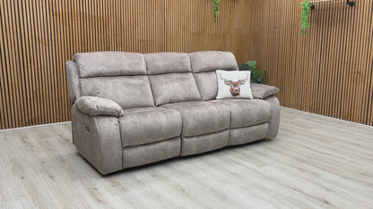 ‘Moreno' Bfa-Bnn-R29 Mink Velvet 3 Seater Power Recliner Sofa