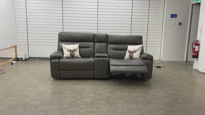 'Cinemax' Piompo Lx-6404 Media 3 Seater Leather Power Recliner Sofa with Power Headrest