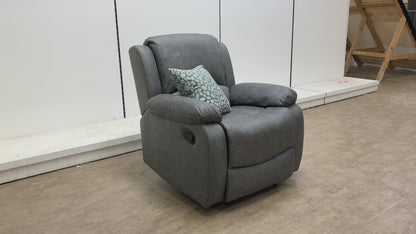 ‘Bennett’ Dark Grey Endurance Fabric Manual Recliner Armchair