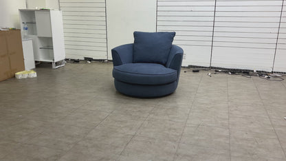'Legend' Cosmo Navy Fabric Swivel Chair