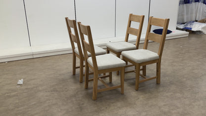 ‘Augusta’ Oak Slatted Back Dining Chairs - Set of 4