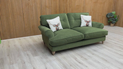 The Lounge Co. ‘Bronwyn’ Woo16 Woodland Moss Green Velvet 3 Seater Classic Back Sofa