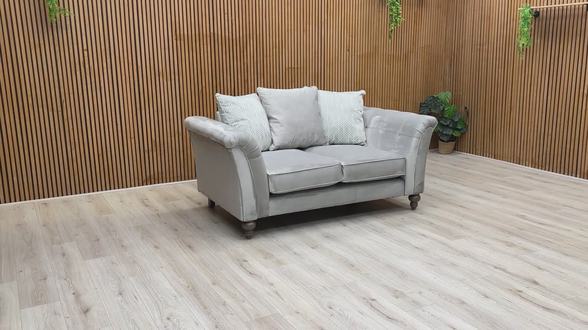 Video showcasing the design and Plush Silver Sensual Velvet fabric of the ‘Milton' 2 Seater Sofa.