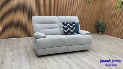 ‘Olivia’ Grey Fabric Manual Recliner 2 Seater Sofa