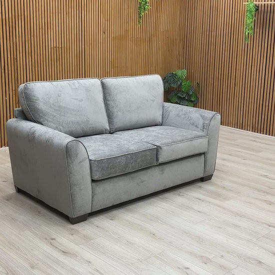 Video preview for the product, demonstrating the conversion mechanism or features of the ‘Julius’ Grey Kingston Fabric 2 Seater Sofa Bed.