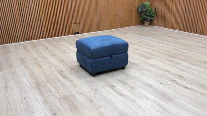 World of Leather 'Hollywood' Bfa-Blj-R10 Blue Fabric Storage Footstool
