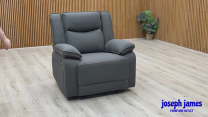 'Milan' Mocha Grey Microfibre Fabric Manual Recliner Chair Set of 2