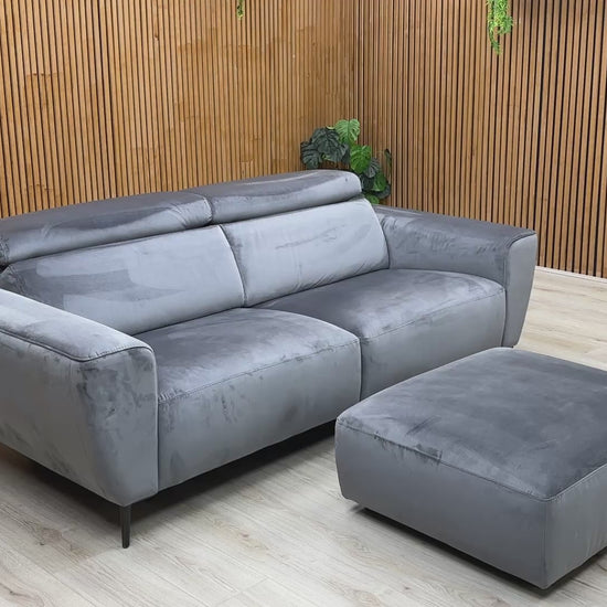 Video Of of the Nicoletti ‘Milano’ Sofa, illustrating the depth, height, and the shape of the modern English armrests.