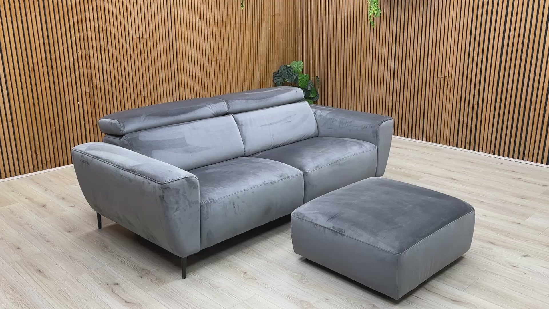 Video Of of the Nicoletti ‘Milano’ Sofa, illustrating the depth, height, and the shape of the modern English armrests.