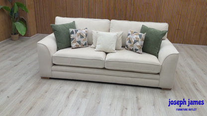 ‘Kaluna’ Natural Fabric 3 Seater Sofa