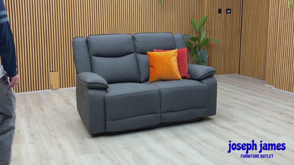 'Milan' Mocha Grey Microfibre Fabric 2 + 2 Seater Manual Recliner Sofa Set