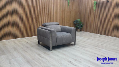 ‘Gisella’ Dexter Mocha Grey Fabric Chair