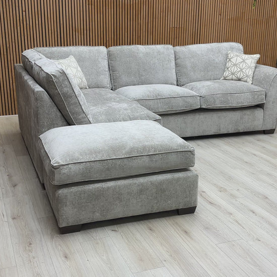 Video of size, fabric, and overall features of the ‘Rosie’ Corner Chaise Sofa.