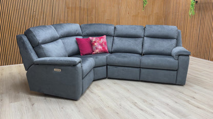 ‘Thornbury’ A026 Prama Midnight Velvet Small Right Hand Facing Power Recliner Corner Sofa with Power Headrests and Power Lumbar