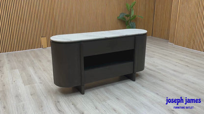 ‘Camino’ White Refined Marble and Ceramic Top 2 Door 2 Drawer Sideboard