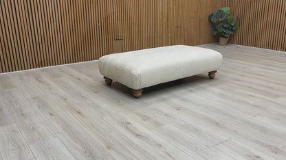 ‘Blenheim' Savoy Ivory Fabric Large Bench Footstool
