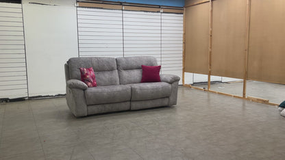 ‘Elixir’ Dapple Grey Marble Effect Manual Recliner 3 Seater Sofa