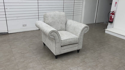 ‘Melody' Natural Chenille Fabric Armchair
