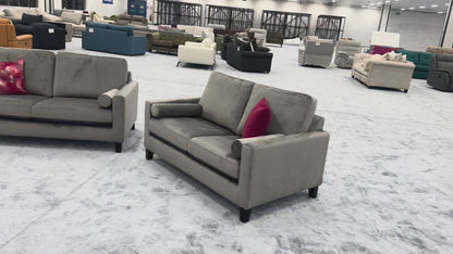 ‘Bailey’ Dolphin Grey Velvet 3 + 2 Seater Sofa Set