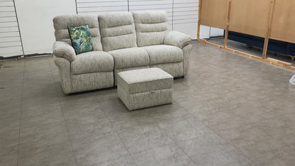 ‘Kendal’ Bloomsbury Floral Woven Fabric 3 Seater Sofa with Storage Footstool