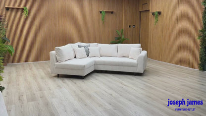 ‘Rune’ Grey Cord Left Hand Corner Chaise